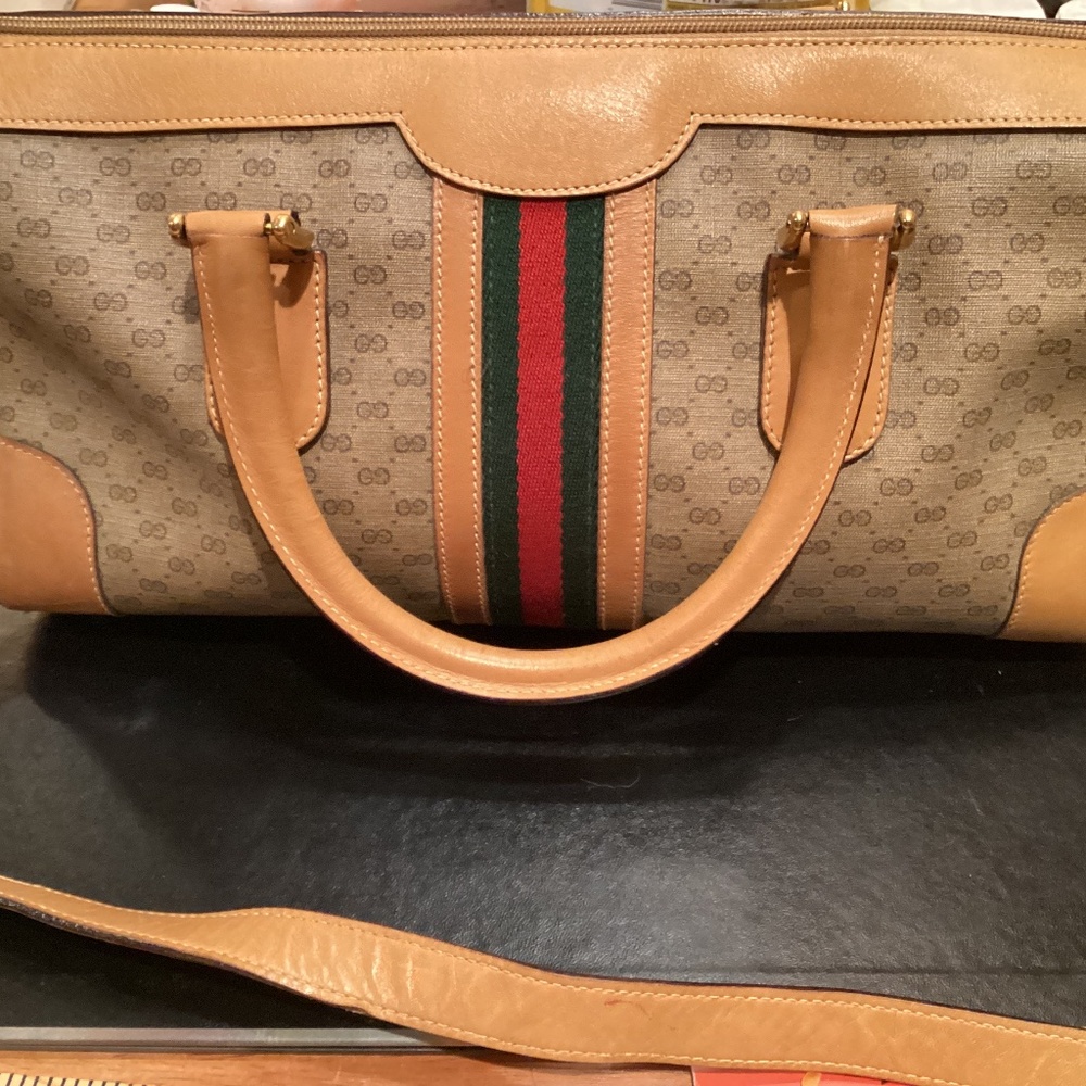 Stunning Vintage GUCCI Coated Canvas GG Monogram Speedy Handbag